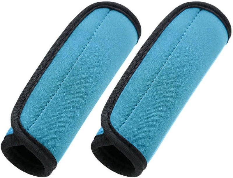 AUXBC Luggage Handle Wraps, Soft Travel Bag Handle Cover, Padded Handle Grip, Suitcase Tags Identifiers for Travel Accessories, Blue, 2pcs - Image 1